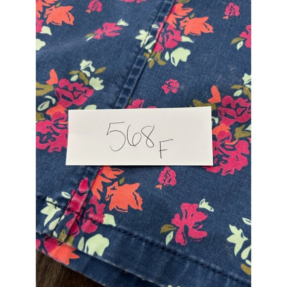 Lee Womens Relaxed Fit Mid Rise Floral Navy Capri Pants Sz M - Picture 9 of 10